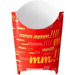 Коробка для картофеля фри 120 г КРАСНАЯ С ПЕЧАТЬЮ/ Большая