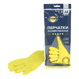 Перчатки латексные хозяйственные 5 звезд 51-60г AVIORA, M