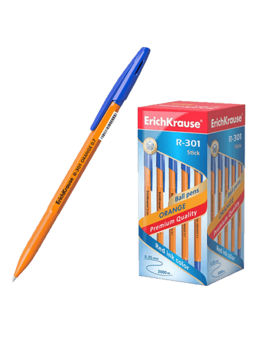 Ручка шариковая 0,7 мм СИНЯЯ "ErichKrause" R-301 Orange Stick