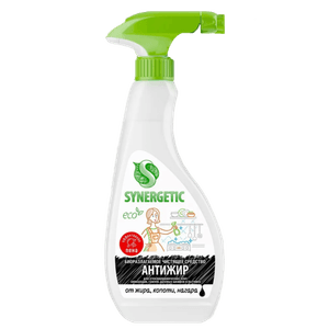Антижир 500 мл "SYNERGETIC" для удаления жира, копоти, нагара с плит, сковородок, духовых шкафов, гриля и других кухонных поверхностей